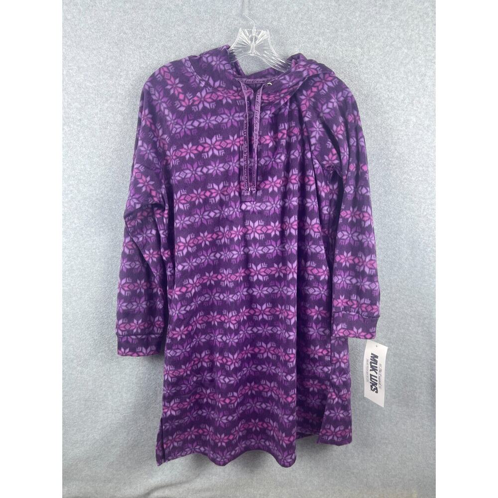 MUK LUKS Women's Pajama Set Size M Oversize Long Sleeve Purple
